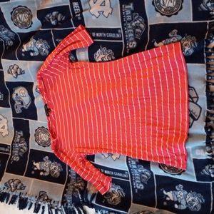 Women's stripes quartered sleeves shirt